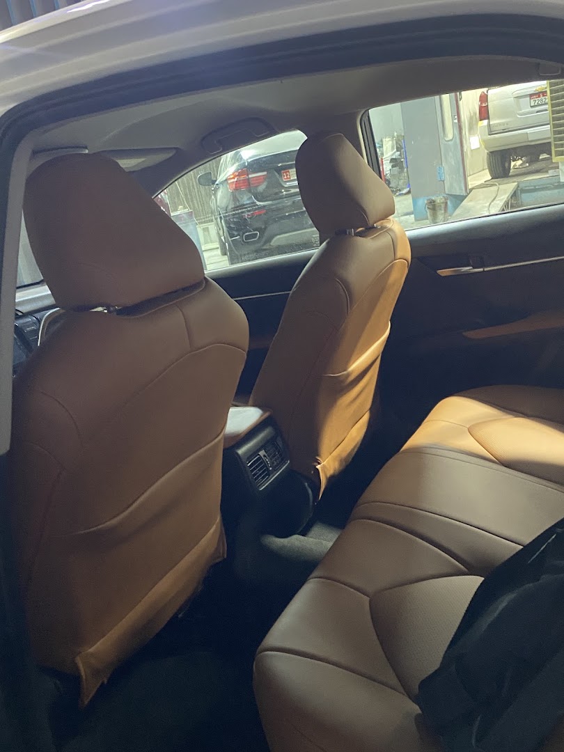 Tan leather interior after a deep clean